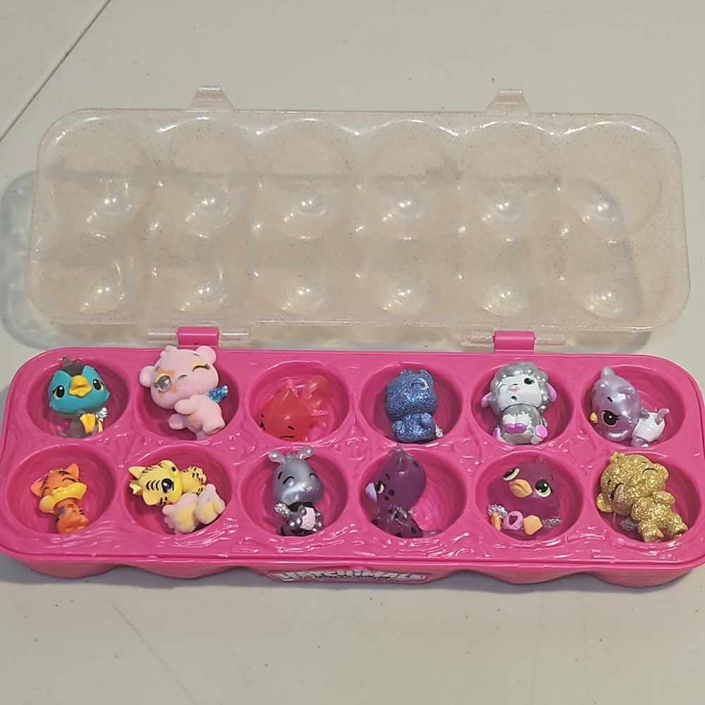 Hatchimals Colleggtibles 13 Pack Pink Egg Carton Tray Assorted Figurines Lot - Picture 4 of 5